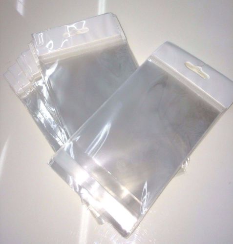 200 3x5 Clear Resealable Adhesive Opp Bag With White Hanging Heade