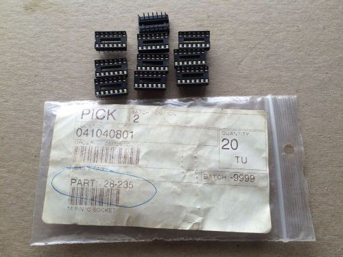 Lot of 10 14 pin IC sockets #28-235