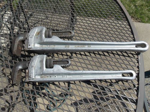 Ridgid Aluminum HD Pipe Wrenches 14&#034; &amp; 18&#034; (814 &amp; 818) USA ~ VGC