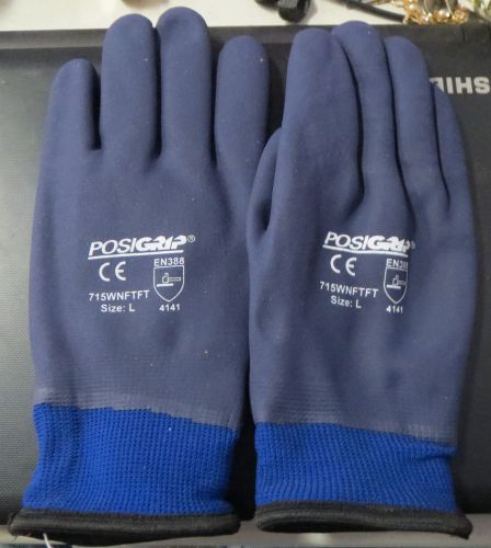 Brand New NOS POSIGRIP Size Large 100% Nitrile Coating Safety Gloves