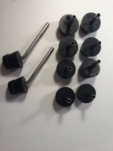 10 Rubber Stoppers - Laboratory Stoppers - Size 8.5, 8, 6 Single Hole