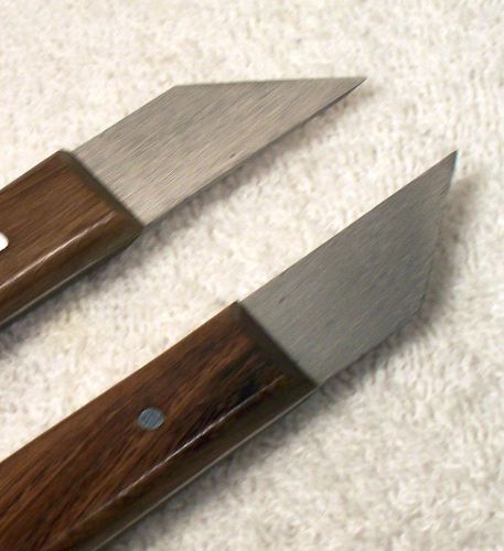 KNIFE SINGLE EDGE BLADE PAIR RIGHT LEFT MARKING TOOL ROSEWOOD HANDLES STRIKING