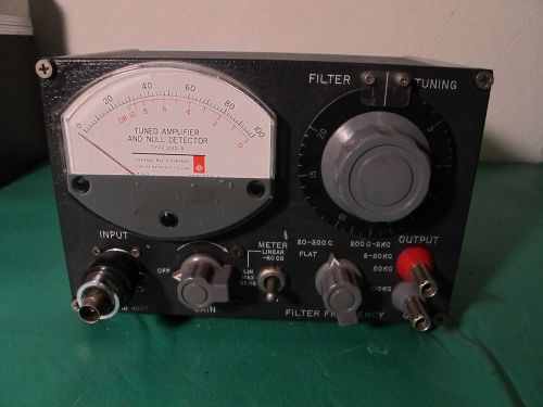 GENERAL RADIO TUNED AMPLIFIER AND NULL DETECTOR FILTER TUNING FREQUENCY