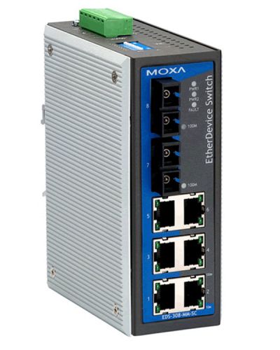 Moxa EDS-308-MM-SC Industrial Ethernet Switch DIN-rail mountable