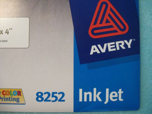 AVERY 8252 INK JET 280 WHITE ADDRESS LABELS COLOR PRINTING 1 1/3&#034; X 4&#034; 20 SHEETS
