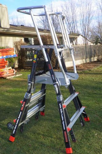 New little giant 3ft - 5ft 18503 platform fiberglass compact safety cage ladder for sale