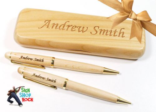 Personalized Maple pen and pencil set