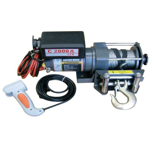 Detail k2  2,000 lb. capacity 12-volt electric winch with 50 ft. steel cable for sale