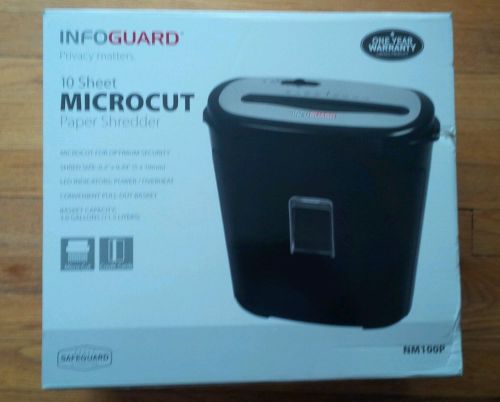 Infoguard 10 Sheet Micro-cut Paper and Credit Card Shredder  NEW IN BOX
