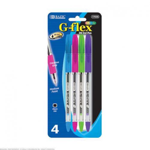 BAZIC G Flex Dazzle Oil Gel Ink Pen with Cushion Grip 24 Packs of 4 17030-24
