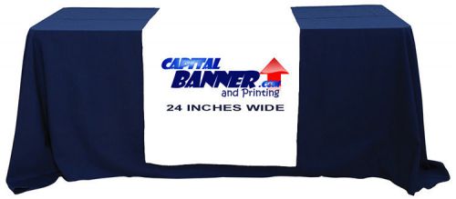 Custom full color trade show table runner 36&#034;x 72&#034; + solid table cover included for sale