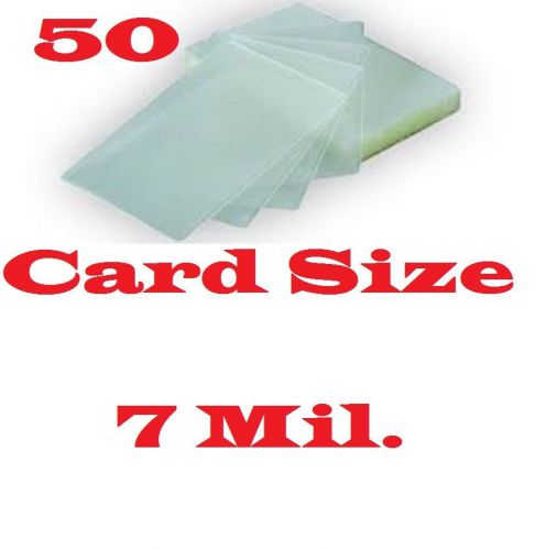 50 Card Size Laminating Laminator, Pouches Sheets 2-1/2 x 3-3/4    7 Mil