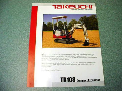 Takeuchi TB108 Compact Excavator Brochure