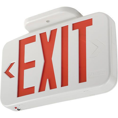 Lithonia lighting quantum series led exit sign w/ battery- damp location listed for sale
