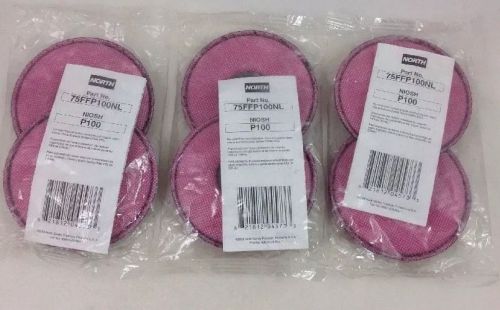 North by honeywell 75ffp100nl filter, magenta, lot of 3 packs of 2 niosh p100 for sale