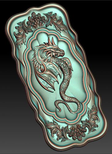 3d stl model for CNC Router mill -VECTRIC RLF panel dragon
