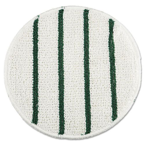 Low Profile Scrub-Strip Carpet Bonnet, 21 dia, White/Green