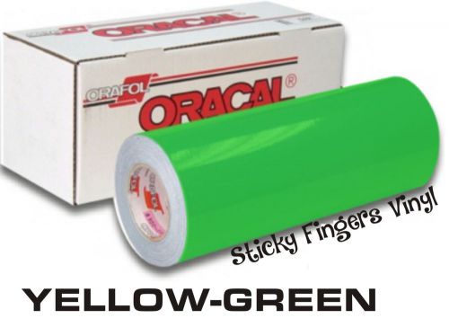 1 Roll YELLOW GREEN ORACAL 651 Vinyl Sheet 12&#034; x 5 FT  Craft Sign