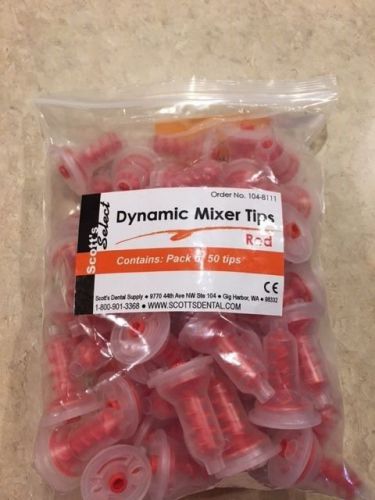 Scott&#039;s Dental Dynamic Mixing Tips- Red- pack of 50- NEW