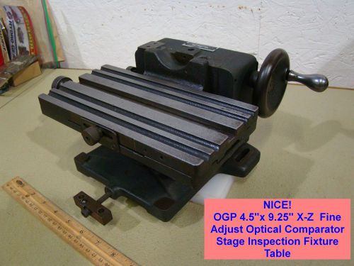 OGP 4.5&#034;x9.25&#034; XZ  Fine Adjust Optical Comparator Stage Inspection Fixture Table