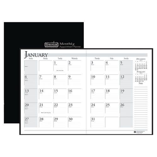 House of Doolittle Ruled Planner W/Stitched Leatherette Cover 8.5x11 Black 2015-