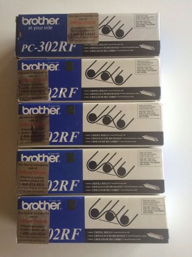 New Genuine Brother PC-302RF - 2 Refill Rolls per box / 5 boxes / 10 total rolls