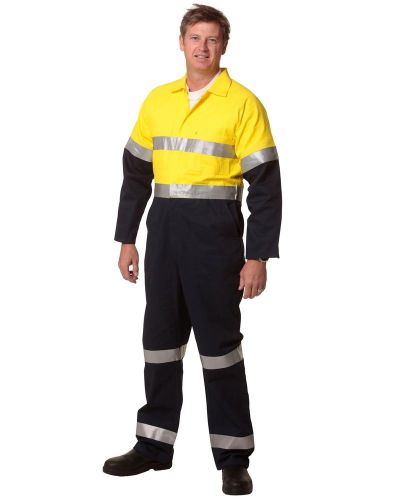 NEW MENS TWO TONE REGULAR COVERALL PAINTER TRADIE MECHANIC REFLECTIVE OVERALLS