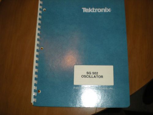 Tektronix SG502 oscillator instruction manual