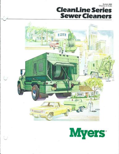 Equipment brochure - myers - clean line series - sewer cleaners - 1980 (e3137) for sale