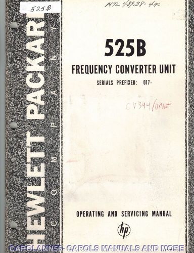 HP Manual 525B FREQUENCY CONVERTER UNIT