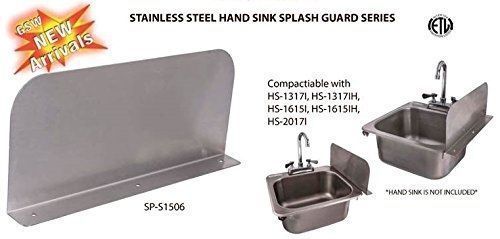 Drop Mount Stainless Steel Splash Guard 15&#034;x6&#034; for Drop in Hand Sink ETL