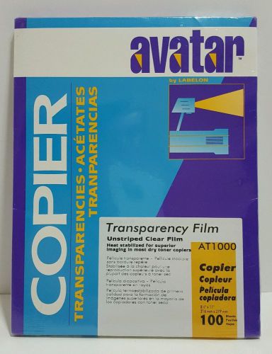 NEW  Avatar Copier Transparancy Film T8.5&#034; X 11&#034; AT1000 Unstriped 100 Count