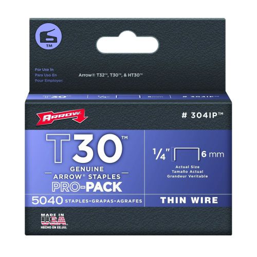 Arrow fastener 304ip genuine t30/t32 1/4-inch staples 5040-pack for sale