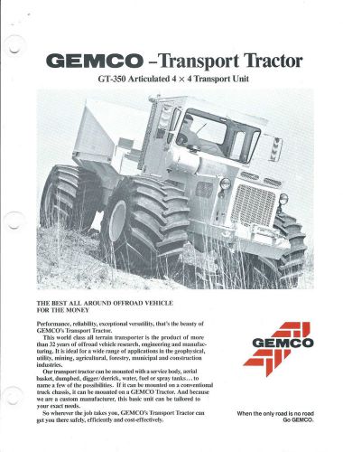 Equipment Brochure - GEMCO - GT-350 - Articulated 4x4 Transport Tractor (E3110)