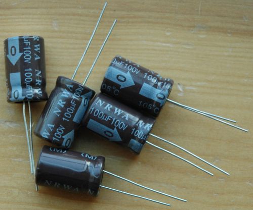 5 PCS 100V 100UF Electrolytic Capacitor, Fast Shipping from USA, Works Great.
