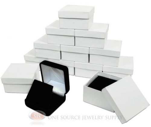 12 Piece Pendant Earring Black Velvet Jewelry Displays Boxes 2 5/8&#034;W x 2 5/8&#034;D