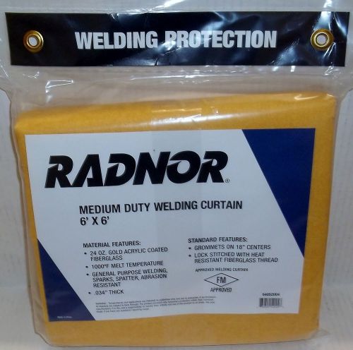 Radnor 64052004 medium duty welding curtain blanket 6&#039;x6&#039; for sale