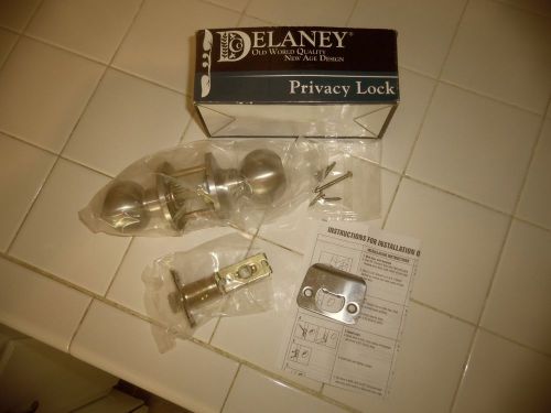 NEW IN BOX DELANEY PRIVACY LOCK BP102T-BT-US32D Satin Stainless Steel
