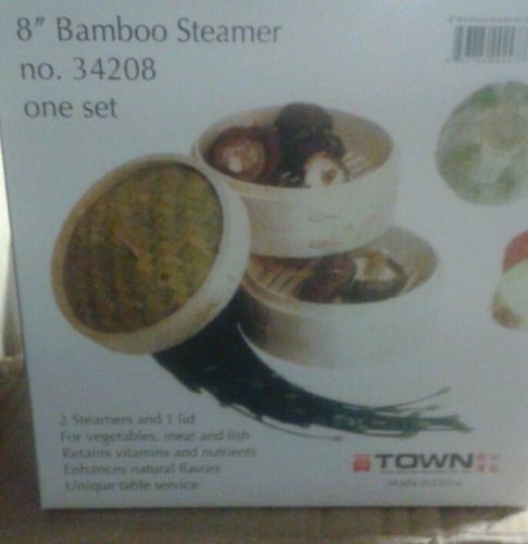 Town Food Service 34208 8&#034; Bamboo Steamer Set