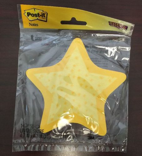 Super Sticky Unique Shape Post-It Notes, Yellow Star