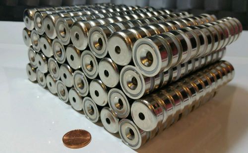 12 Large Neodymium cup N42 disc magnets. Strong Rare Earth 3/4&#034; x 1/4&#034;