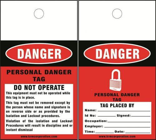 Krm lockout tagout personal danger tags (set of 10 pcs) for sale