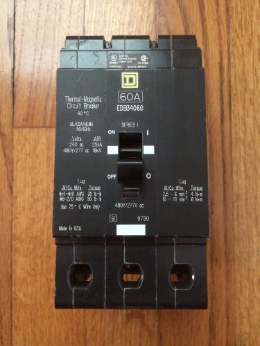 Square D EDB34060 - 60 Amp 3 Pole Circuit Breaker