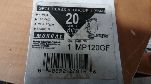 MURRAY MP120GF NEW IN BOX 1P 20A GFI BREAKER 120V SEE PICS #A21