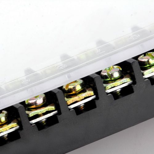 12 Position 15A 600V Barrier Dual Row Terminal Block / Strip With Cover WW