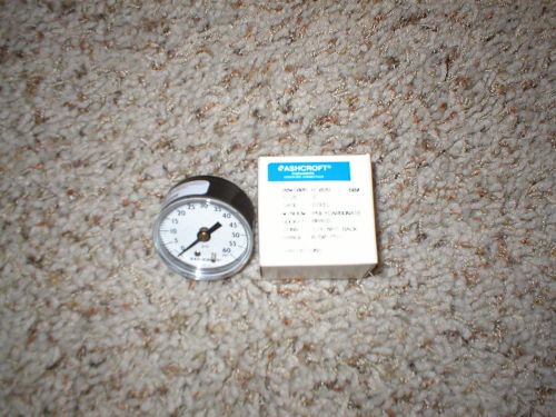 NEW IN BOX, ASHCROFT 0-60 PSI PRESSURE GAUGE WITH 2&#034; FACE 20W1005 H 02B 60#