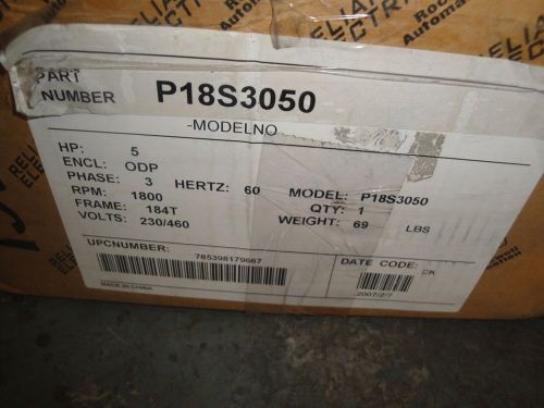 Reliance Electric Motor 5.0HP Model # P18S3050 184T Frame 1745 RPM