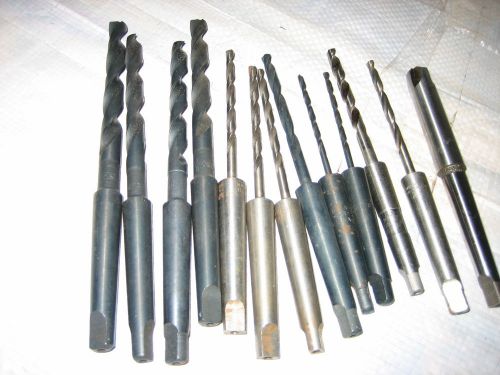 14 pc lot of USA Made Fractional Size with No.1 MT Shank Drills