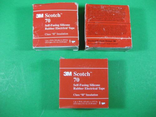 Scotch 70 Self Fusing Silicone Rubber Tape (Lot of 3) Used