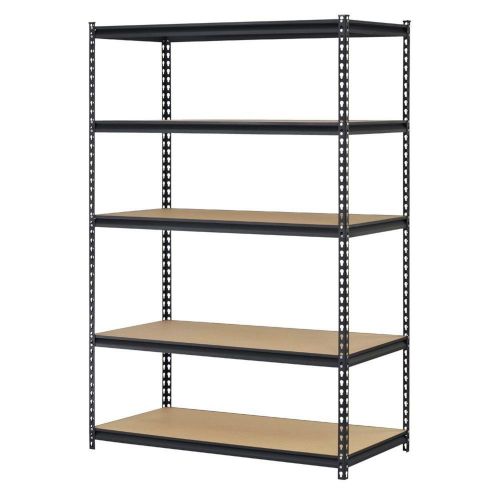 Edsal urwm184872bk black steel storage rack 5 adjustable shelves 4000 lb. cap... for sale